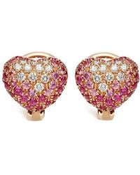Leo Pizzo - 18Kt Rose Diamond Shaded Sapphire Amore Earrings - Lyst