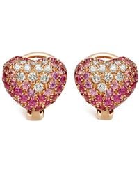 Leo Pizzo - 18Kt Rose Diamond Shaded Sapphire Amore Earrings - Lyst