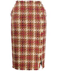 Versace Tweed-Bleistiftrock - Braun