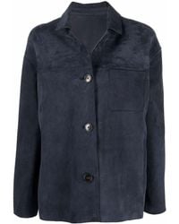 Yves Salomon - Button-up Suede Jacket - Lyst
