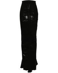 Rick Owens - Denim Maxi Skirt With Metallic Finish - Lyst