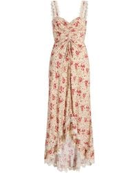 Cinq À Sept - Stevie Maxi-Jurk Met Afwerking Van Kant En Bloemenprint - Lyst