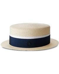 Maison Michel - Auguste Straw Canotier Hat - Lyst