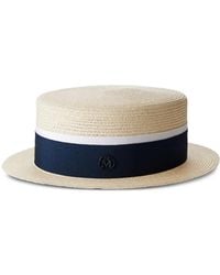 Maison Michel - Auguste Straw Canotier Hat - Lyst