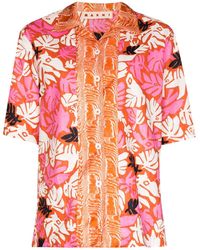 Marni Camisa con estampado floral - Naranja