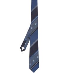 Burberry Cravatta con monogramma - Blu