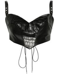 MITILIANE COUTURE - Croc-Effect Leather Top - Lyst