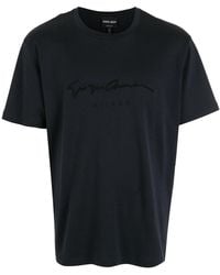 Giorgio Armani - T-shirt Met Geborduurd Logo - Lyst