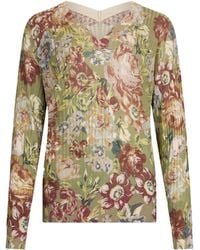 Liu Jo - Gerippter Pullover mit Blumen - Lyst