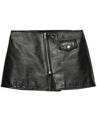 Prada - Minirock aus Leder - Lyst