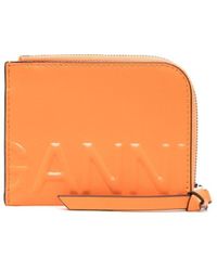 Ganni Portemonnaie mit Logo-Prägung - Orange