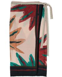 Bimba Y Lola - Sun-Print Fringed Wrap Midi Skirt - Lyst