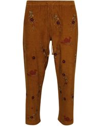 BAZISZT - Pantalon En Velours Côtelé Doulich À Broderies - Lyst