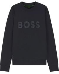 BOSS - Logo-Print Crew-Neck Sweatshirt - Lyst