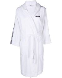 Moschino - Robe longue ceinturée à logo brodé - Lyst