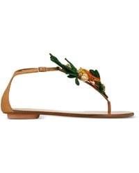 Aquazzura - Birdsong Embellished Woven Sandals - Lyst