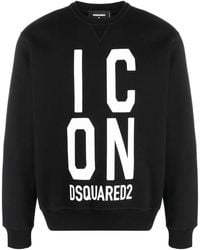 DSquared² - Icon Logo-Print Cotton Sweatshirt - Lyst