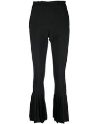 Sacai - Pleated Flared Trousers - Lyst