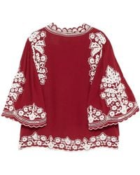 FARM Rio - Floral-Embroidered Blouse - Lyst