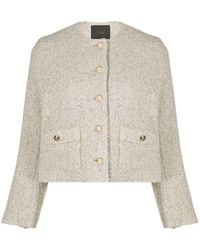 Maje - Collarless Tweed Jacket - Lyst