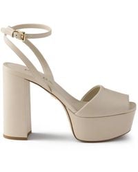 Prada - Leren Sandalen Met Plateauzool - Lyst