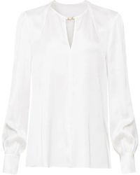 Nissa - Satin Viscose V-Neck Top - Lyst