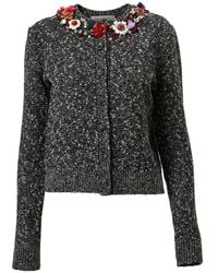 Carolina Herrera - Floral Embellished Cardigan - Lyst
