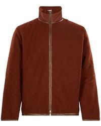 RANRA - Leather-Trim Fleece Coat - Lyst