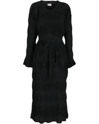 Henrik Vibskov - Plissé-Effect Tied-Waist Midi Dress - Lyst