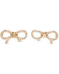 Ferragamo - Crystal-Embellished Vara Bow Earrings - Lyst