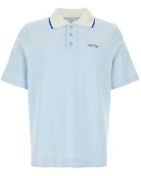 CASABLANCA - Velour Short Sleeve Polo Shirt - Lyst