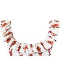 La DoubleJ - Top De Bikini Con Volantes - Lyst