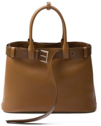 Prada - Large Belted Leather Handbag - Lyst