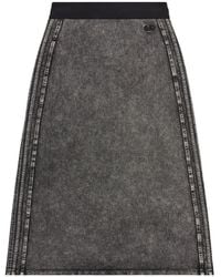 DIESEL - Fleece Cotton Skirt With Side Bands - Lyst