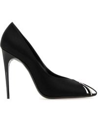 Saint Laurent - Crystal-Embellished Peep Toe Pumps - Lyst