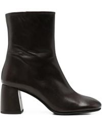 Poeve - Square-Toe Leather Ankle Boots - Lyst