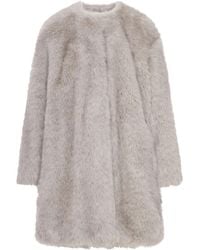 Max Mara - Pelzmantel mit rundem Ausschnitt - Lyst