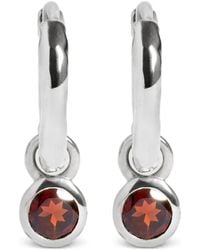 Monica Vinader - Gemstone-Pendant Hammered Earrings - Lyst