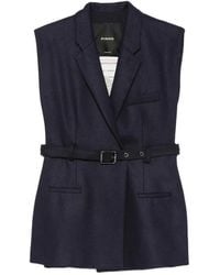 Pinko - Belted Sleeveless Jacket - Lyst