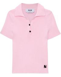 MSGM - Polo En Maille À Design Côtelé - Lyst