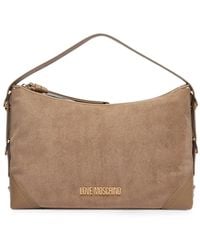 Love Moschino - Logo-Plaque Suede-Effect Tote Bag - Lyst