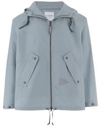 and wander - Logo-Print Hooded Jacket - Lyst
