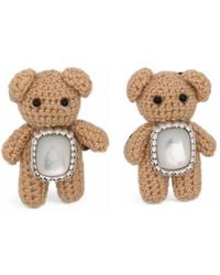 YVMIN - Boucles D'Oreilles Woven Mini Bear Ornées De Nacre - Lyst