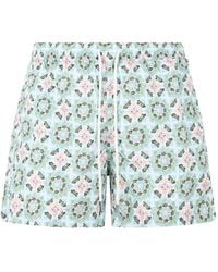 Fedeli - Floral-Print Drawstring Swim Shorts - Lyst