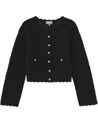 Ganni - Cotton Chenille Cardigan - Lyst
