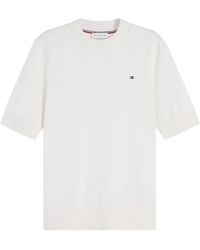 Tommy Hilfiger - Logo-Embroidered Short-Sleeve Sweater - Lyst