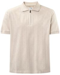Pal Zileri - Monogram-Jacquard Zip-Fastening Polo Shirt - Lyst