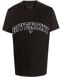 Givenchy - Geborduurd T-shirt Met College-logo Zwart - Lyst