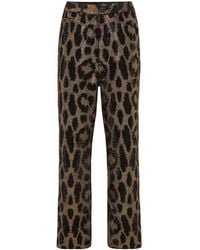 Philipp Plein - Crystal-embellished Leopard Jeans - Lyst