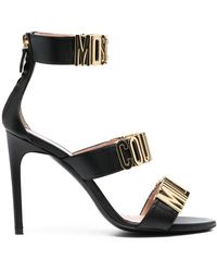 Moschino - Logo-letter Leather Sandals - Lyst
